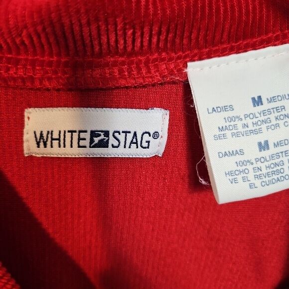 White Stag Vintage Women's Sz Med Red Ribbed Tunic Hong Kong No flaws - Picture 3 of 11